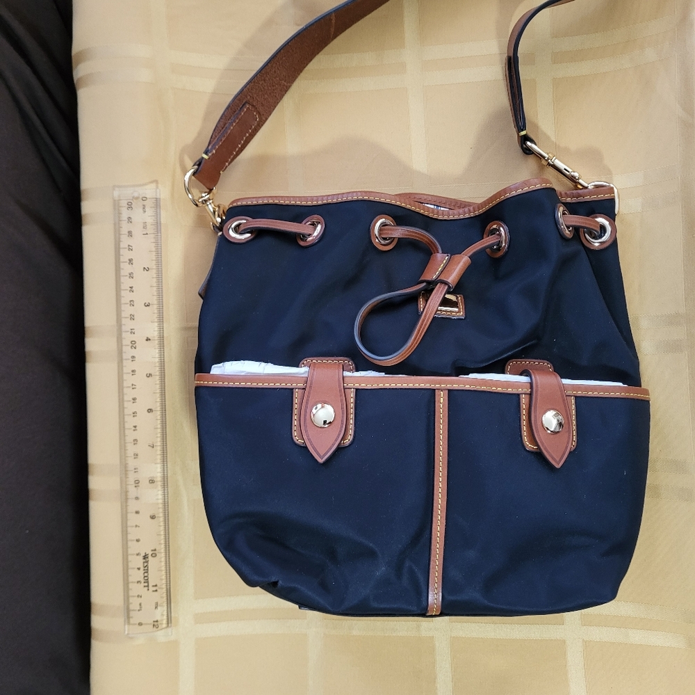 Dooney & Bourke Wayfarer Nylon Drawstring Navy Hobo Purse